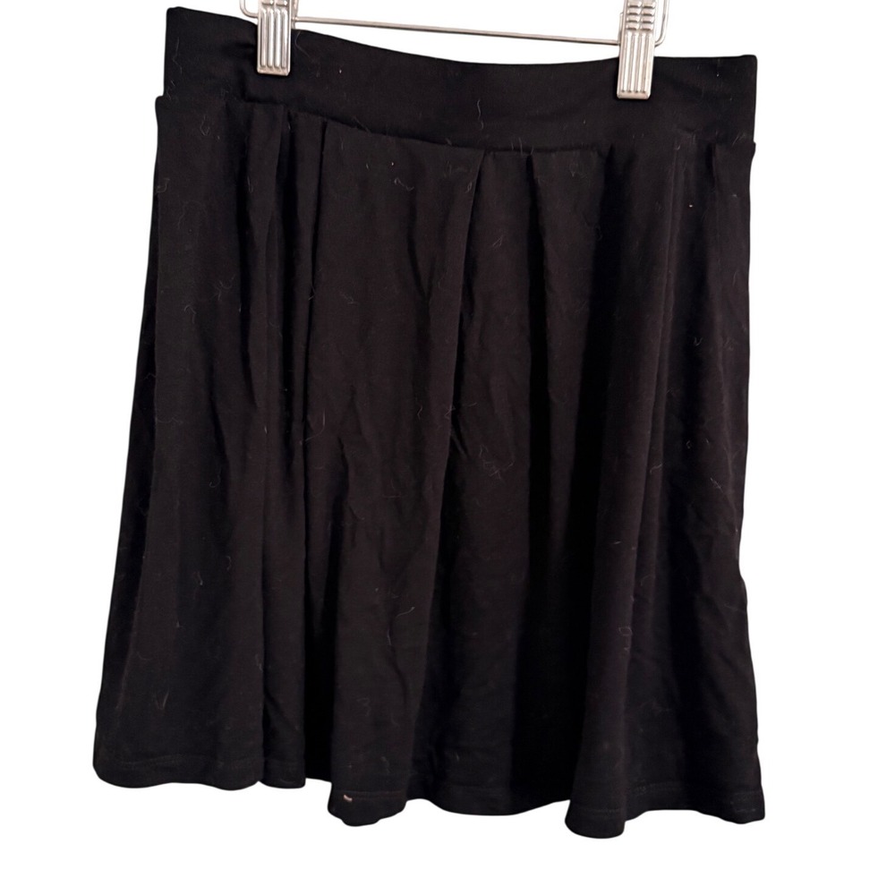 ASOS Skater Skirt Womens Size‎ S Black Pleated A-Line Mini Jersey Knit Casual